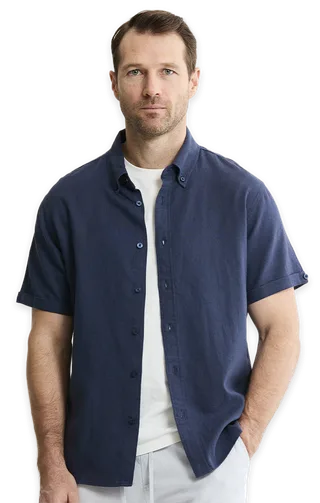 Jachs NY Linen Blend Short Sleeve Shirt