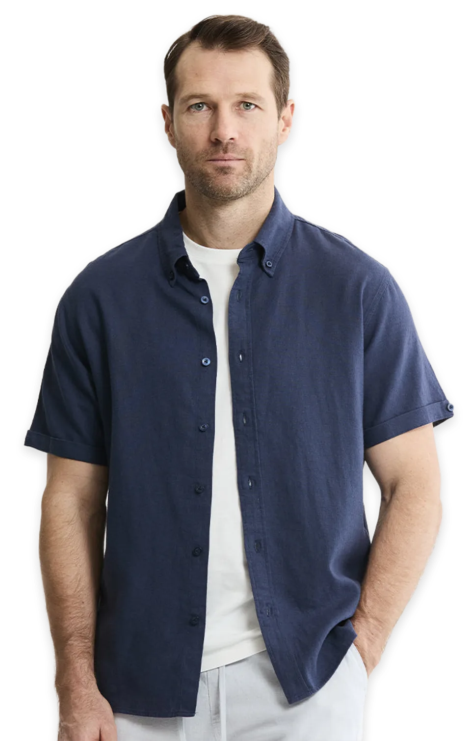 Jachs NY Linen Blend Short Sleeve Shirt