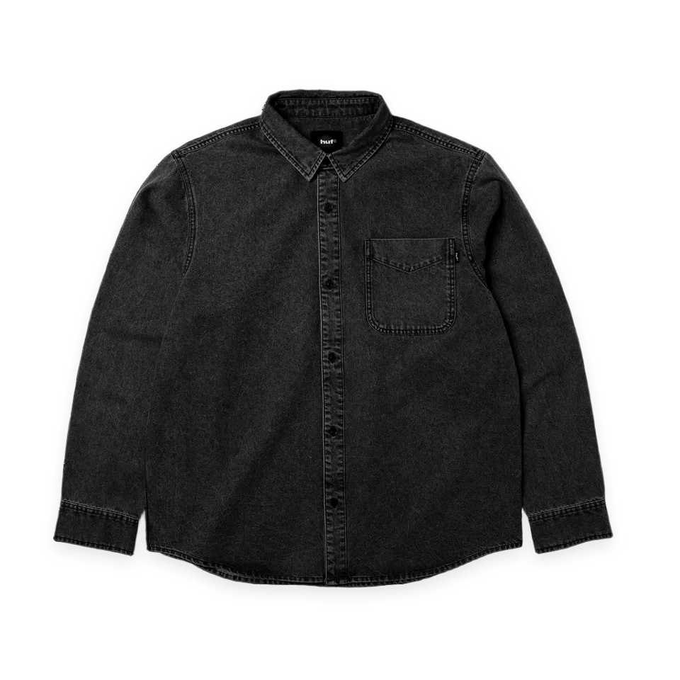 HUF Carson Overdyed Denim Long Sleeve Shirt