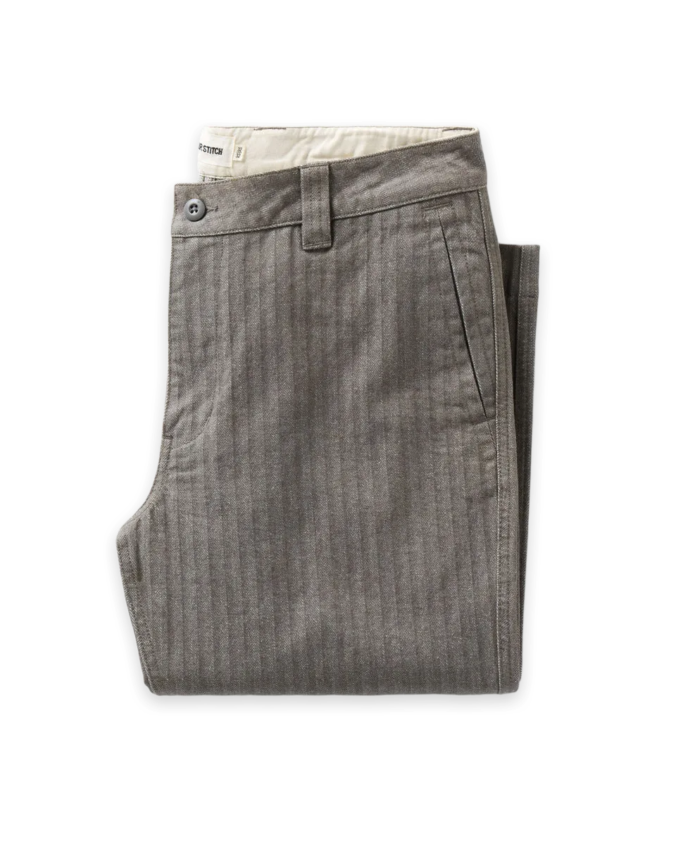 Taylor Stitch The Emlen Pant in Smoked Olive Herringbone