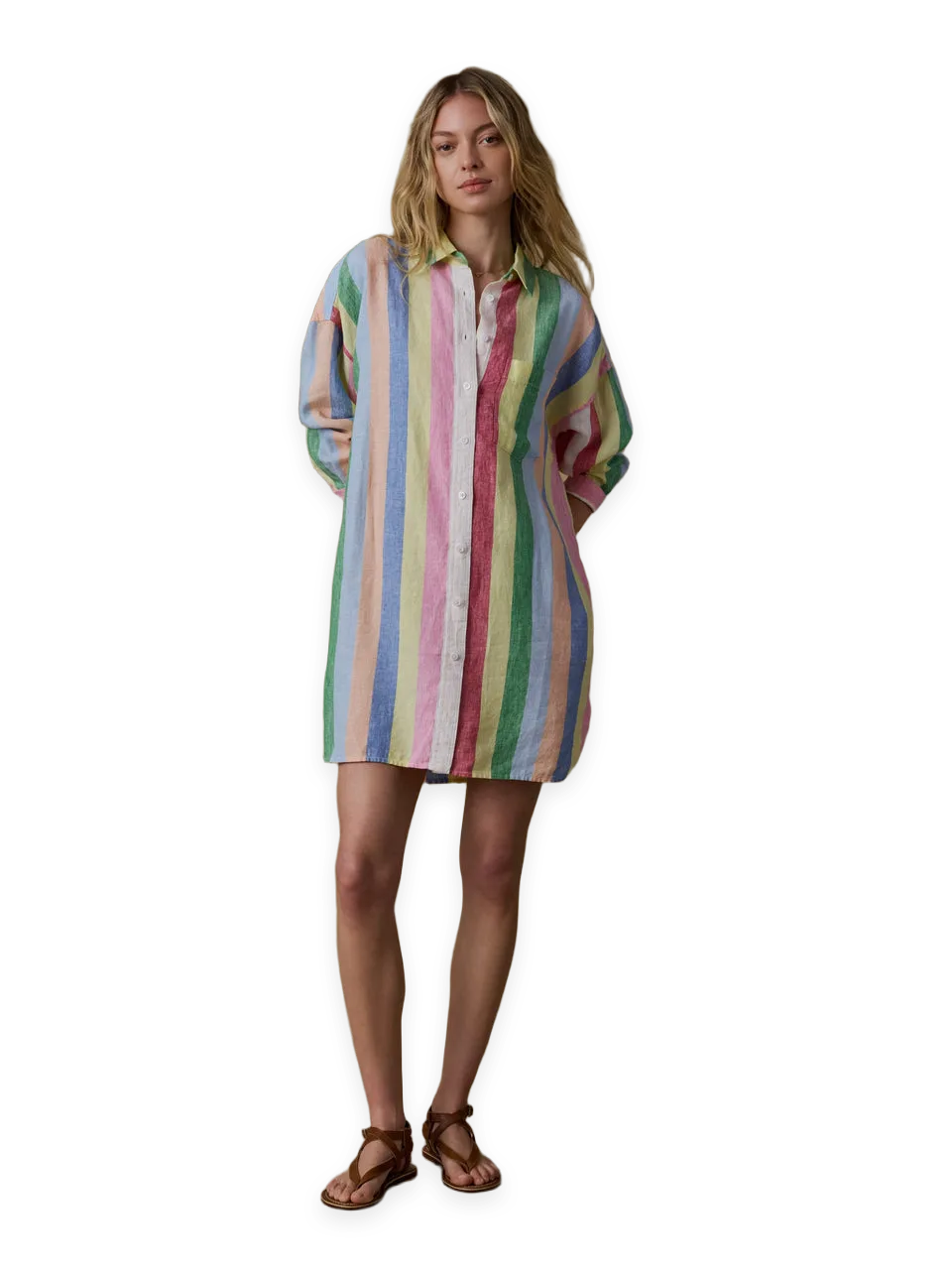 Faherty Laguna Linen Mini Shirtdress