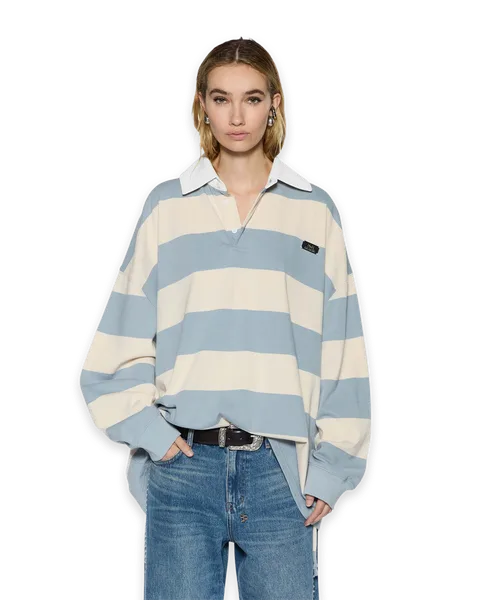 Ksubi RUGGED RUGBY JERSEY BLUE STEEL BONE