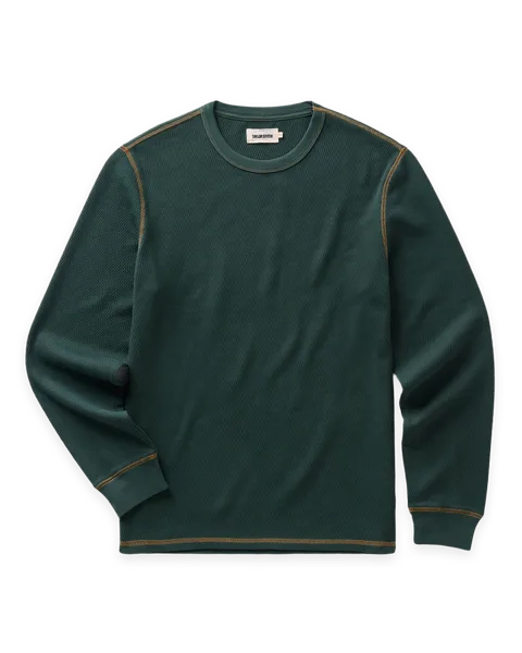 Taylor Stitch The Organic Cotton Crew in Dark Forest Waffle