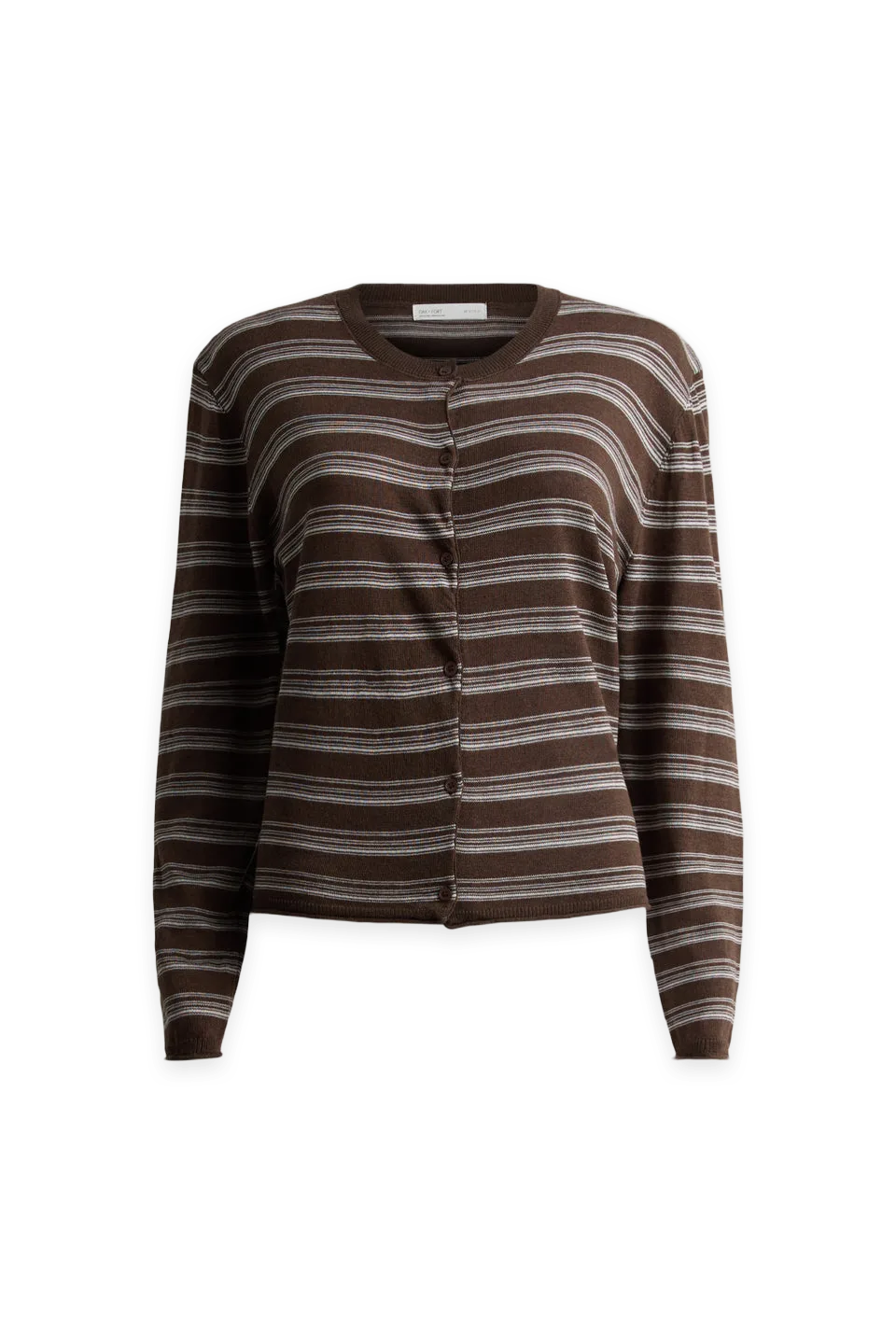 Oak + Fort RIBBED KNIT STRIPED CARDIGAN