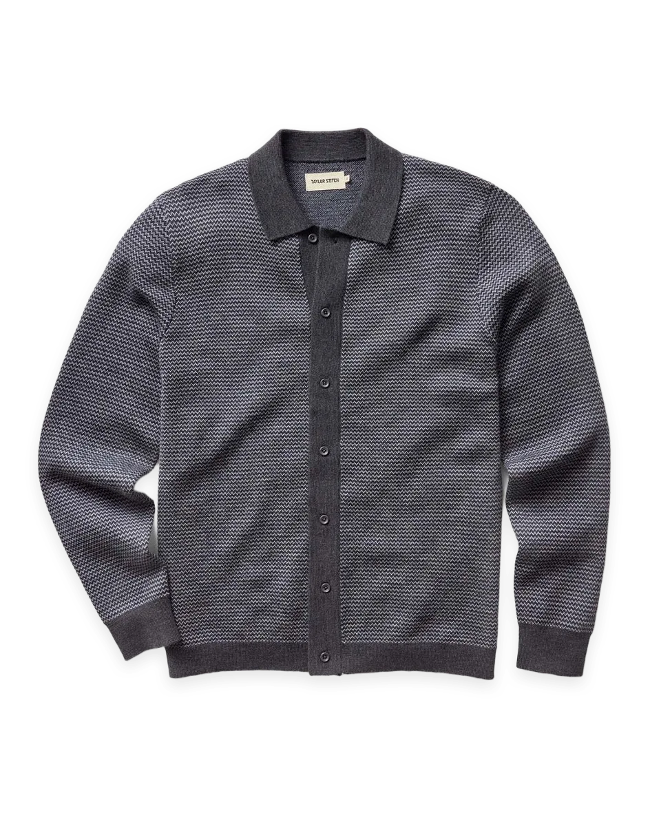 Taylor Stitch The Nichols Polo in Navy Birdseye Merino