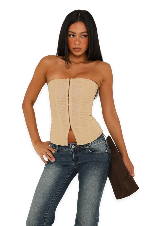 White Fox Feels Different Now Strapless Bustier Nude
