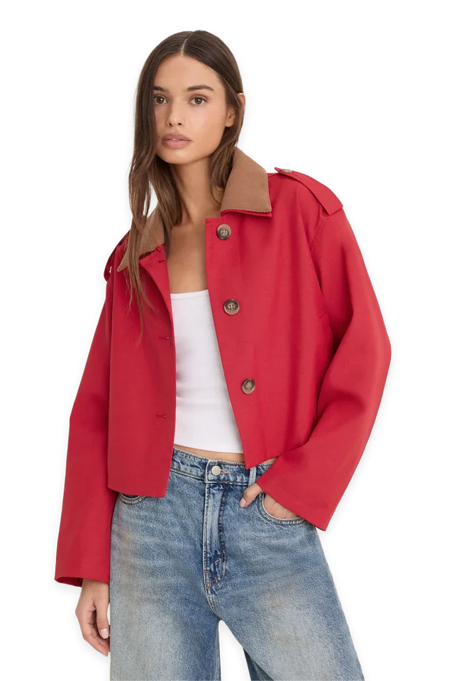 Good American THE SWING JACKET · LIPSTICK