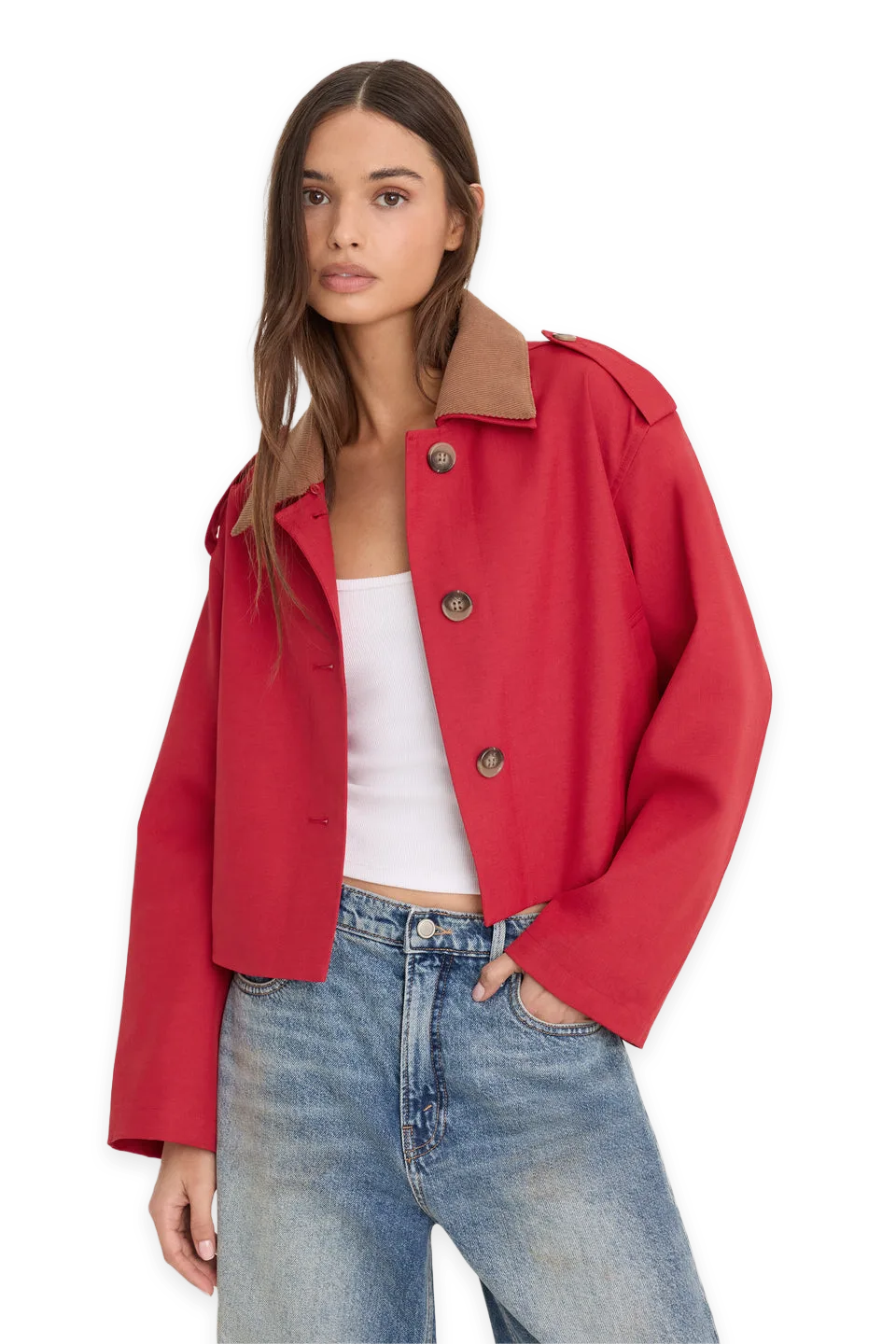 Good American THE SWING JACKET · LIPSTICK