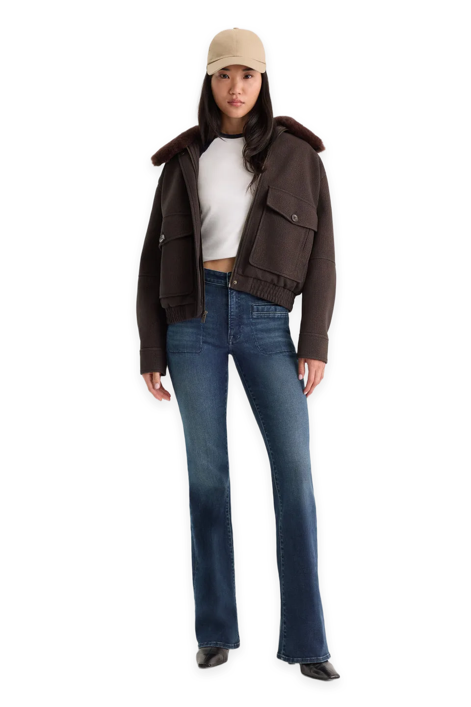 Good American SOFT TECH WELT POCKET GOOD LEGS FLARE JEANS · LYRICAL