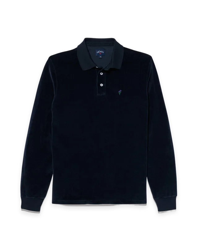 Noah Velour Long Sleeve Polo