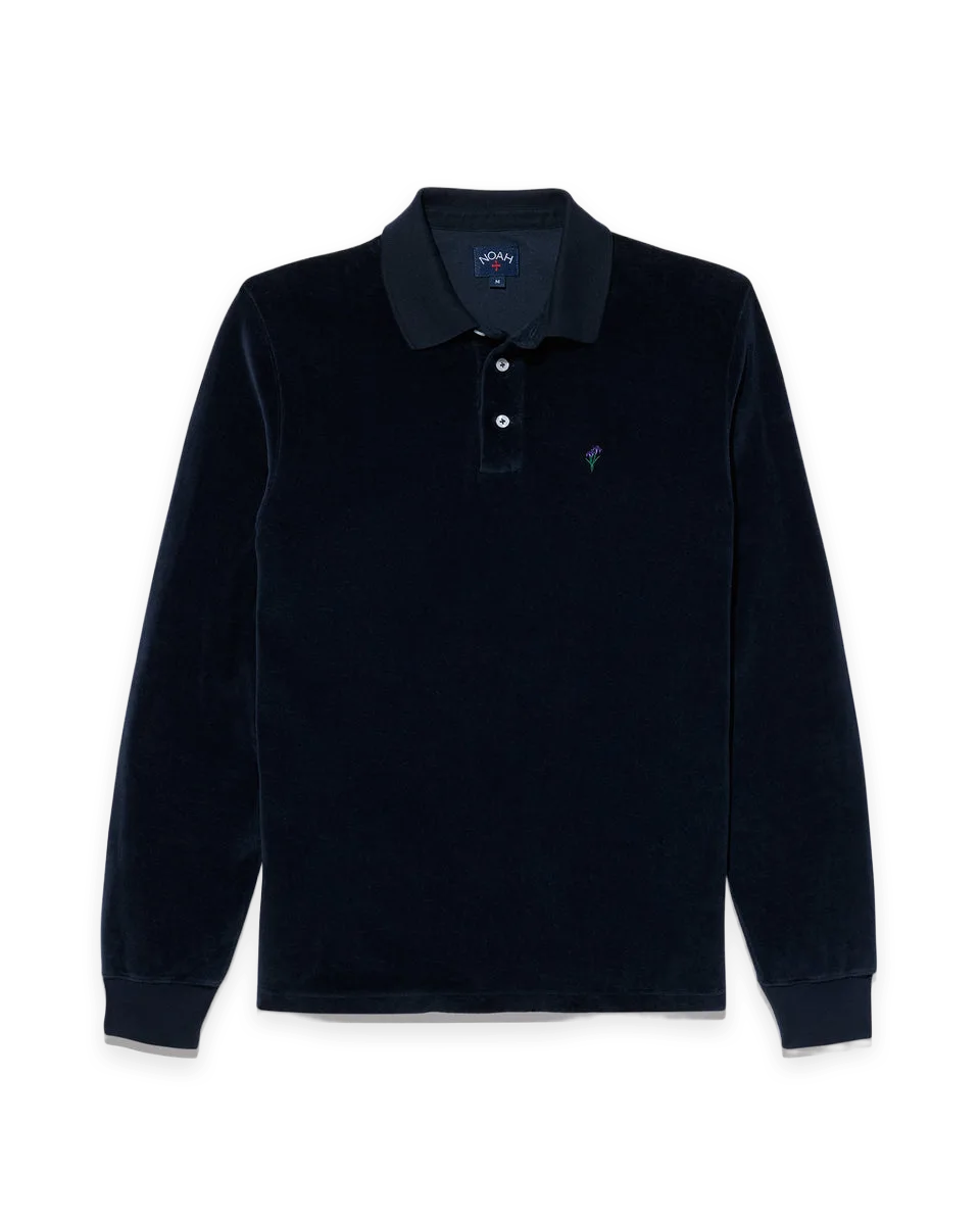 Noah Velour Long Sleeve Polo