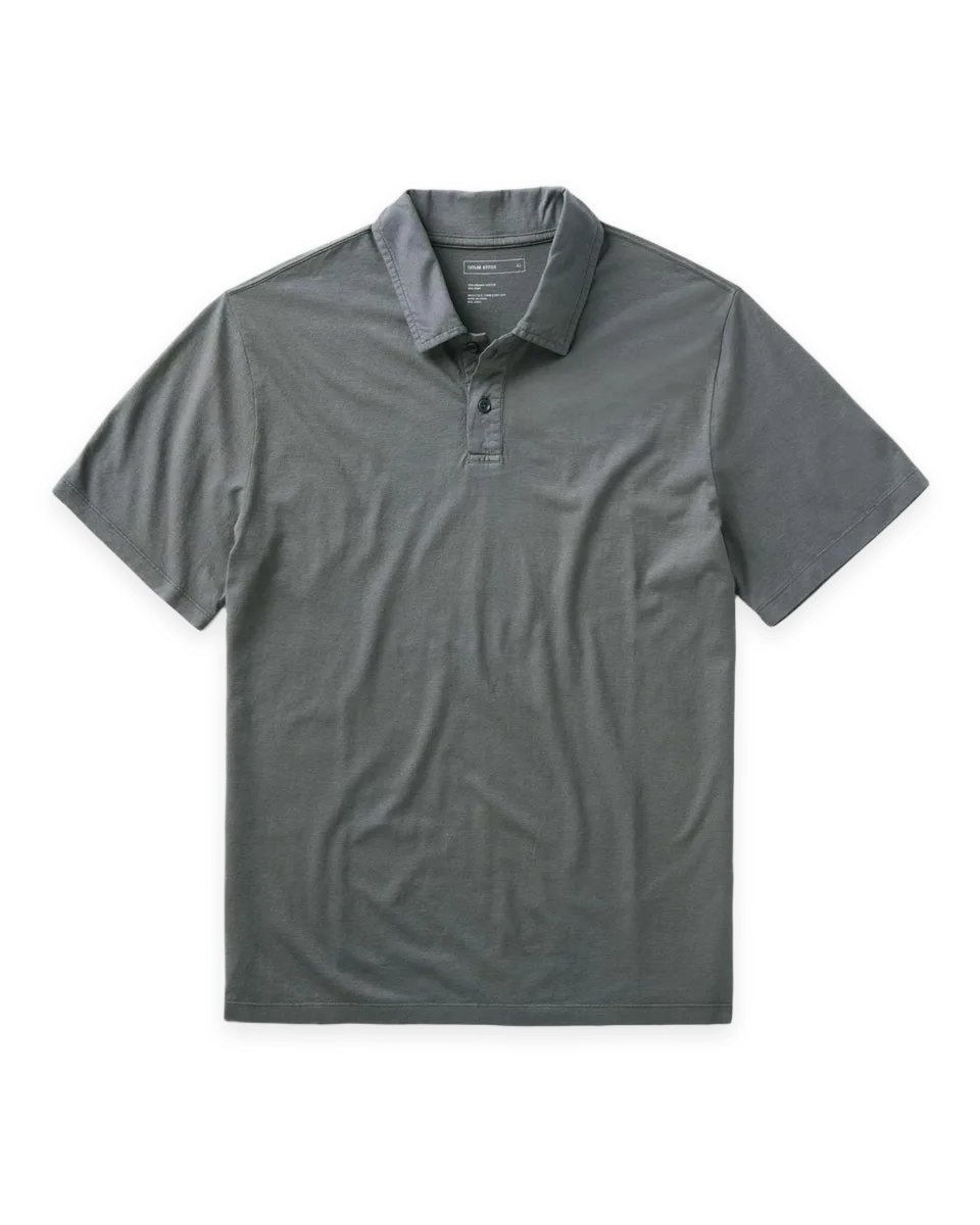 Taylor Stitch The Cotton Hemp Polo in Faded Black