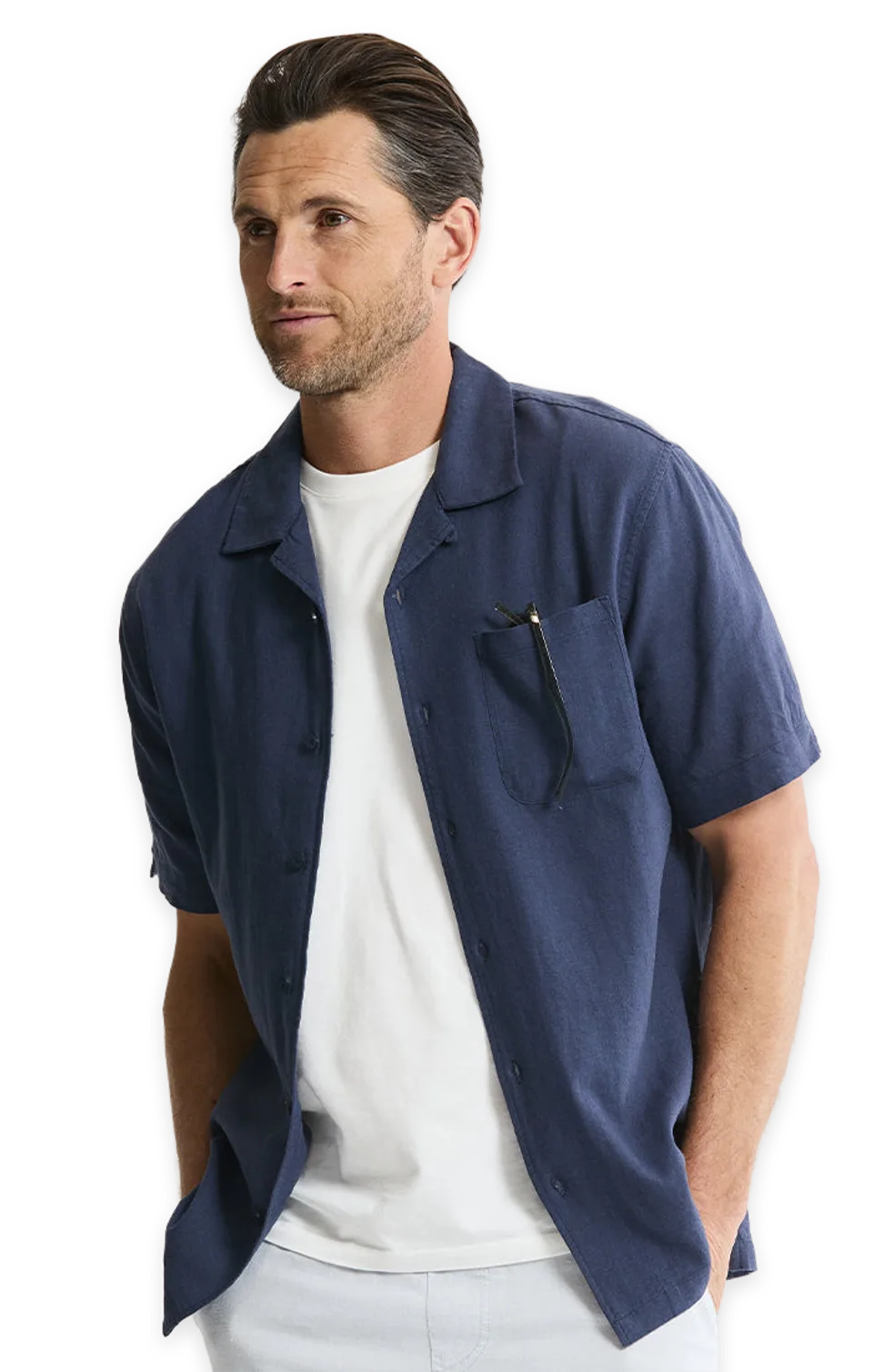 Jachs NY Linen Blend Short Sleeve Camp Shirt
