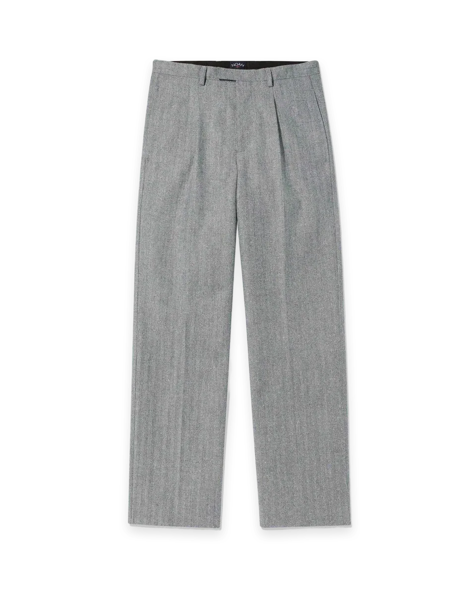 Noah Single-Pleat Herringbone Donegal Trousers