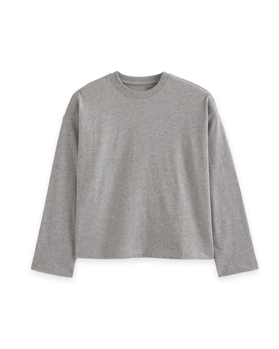 Everlane Forever Jersey Boxy Long-Sleeve Crew