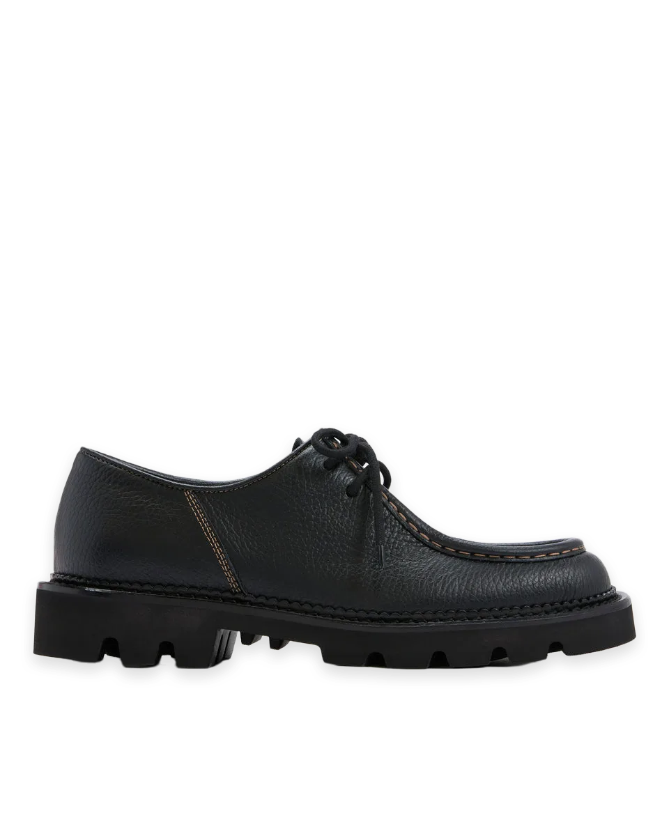 Everlane Collegium x Everlane Moc Toe Derby · Pebbled Nero · Women's
