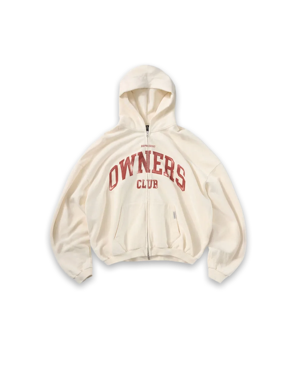 Represent Represent Owners Club Zip Through Hoodie · Buttercream