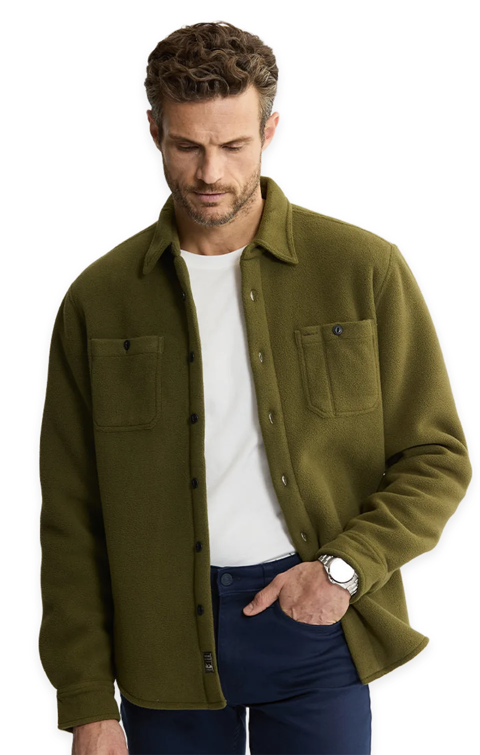 Jachs NY Sherpa Bonded Polar Fleece Shirt Jacket