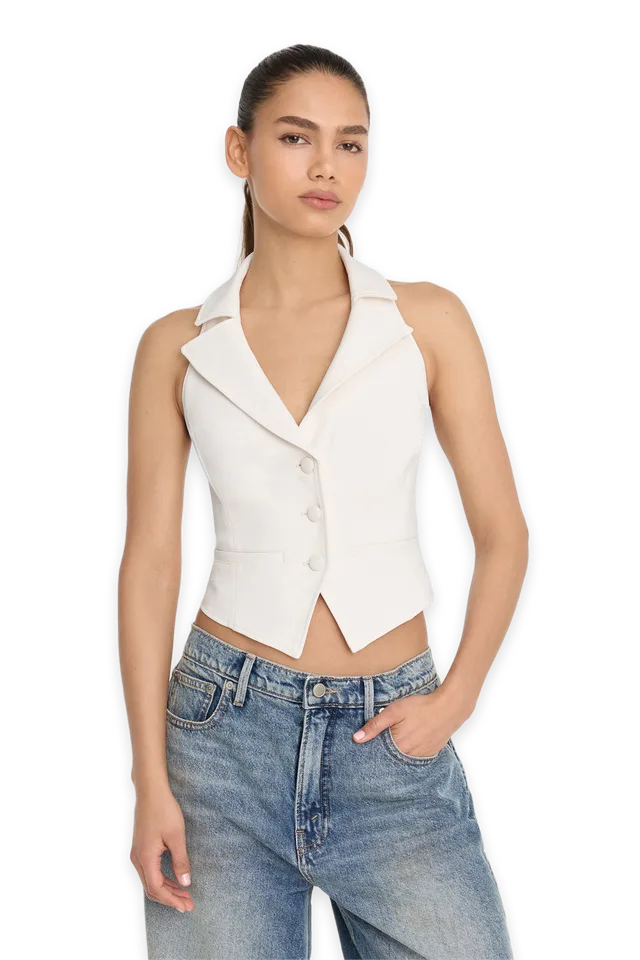 Good American LUXE SUITING HALTER VEST · SOFT SHELL