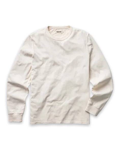 Taylor Stitch The Organic Cotton Long Sleeve Tee in Vintage White