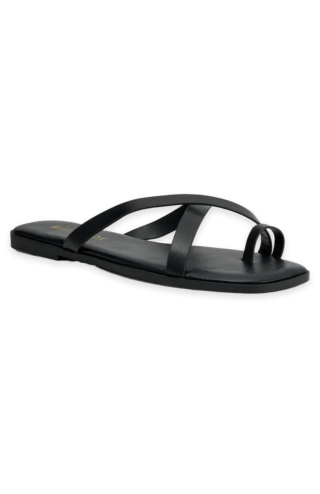 White Fox Reggie Slides Black PU