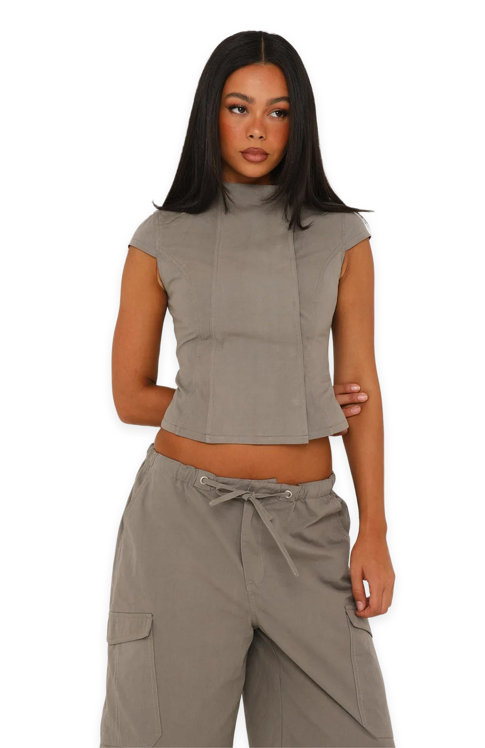 White Fox Just My Type Cargo Top Grey, photo 2