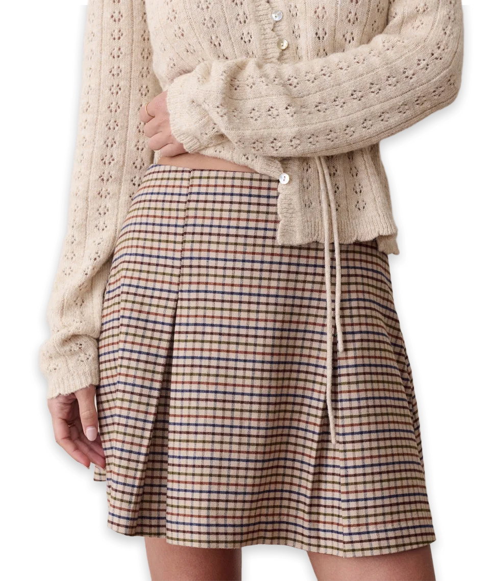 Marine Layer Lola Pleated Moleskin Skirt, photo 2