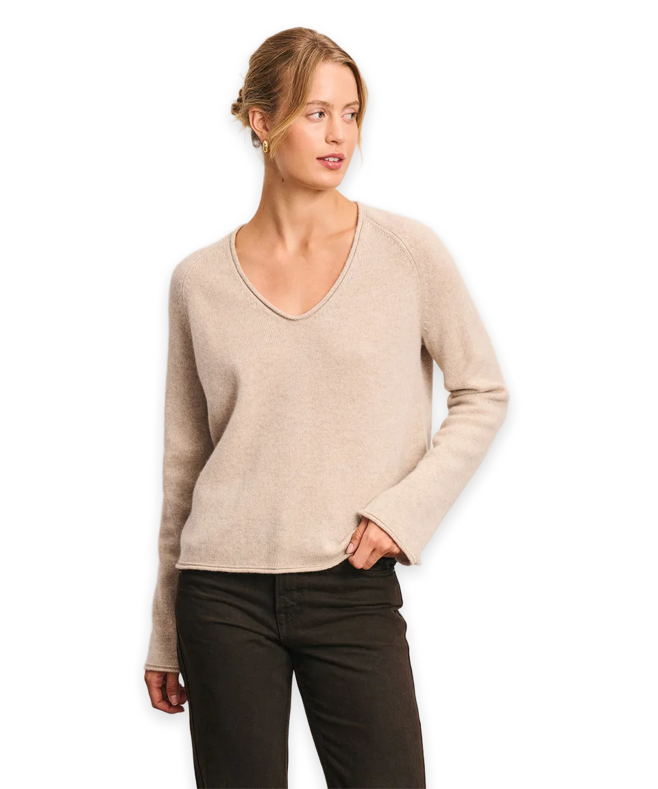 Naadam Luxe Cashmere Voop Neck Sweater