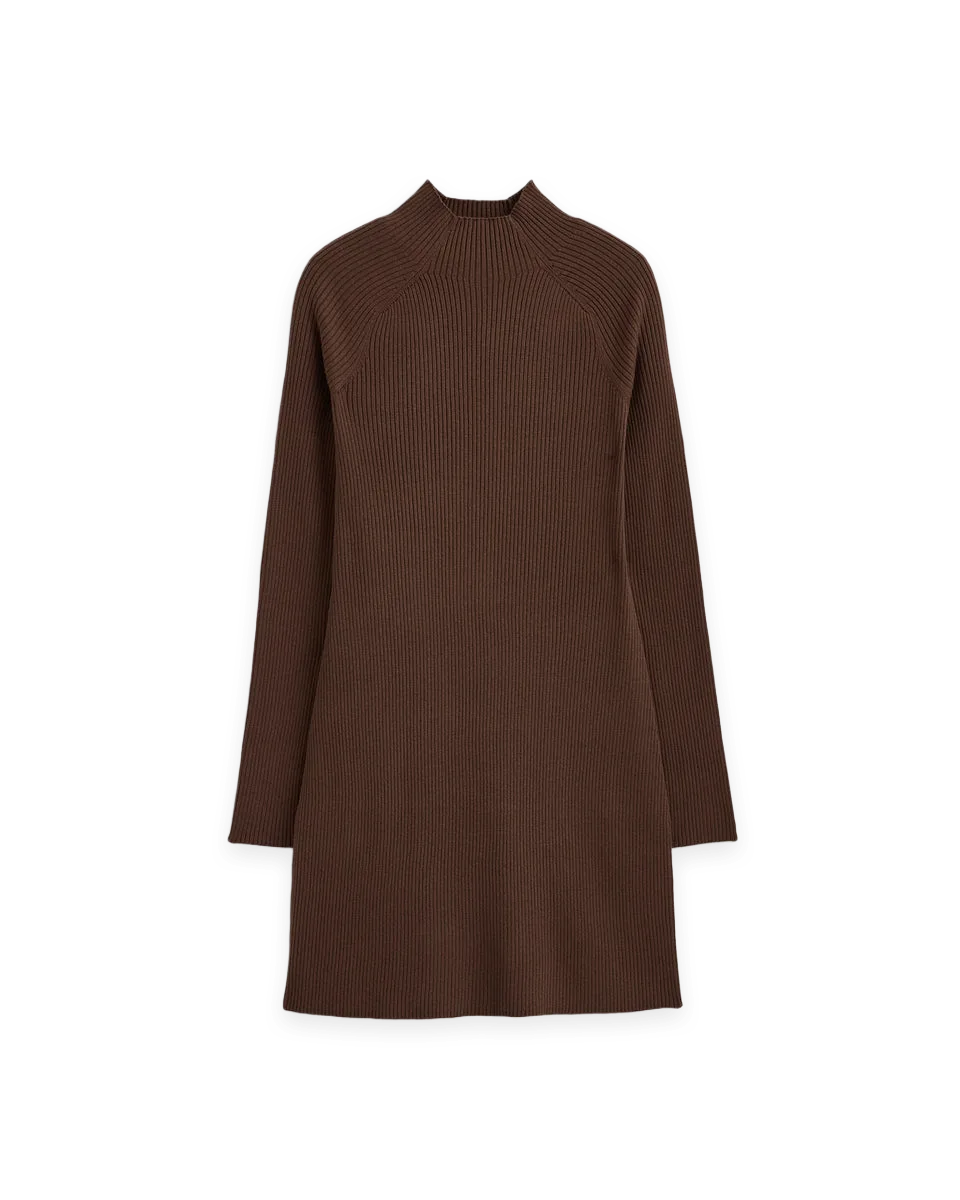 Everlane Fine-Knit Funnel-Neck Mini Dress