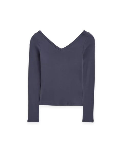 Everlane RetroSoft Cotton Wide V-Neck Top · Graystone
