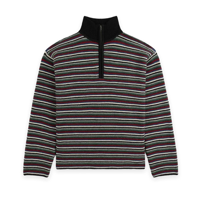 Aimé Leon Dore Ottoman Stripe Quarter Zip Sweater