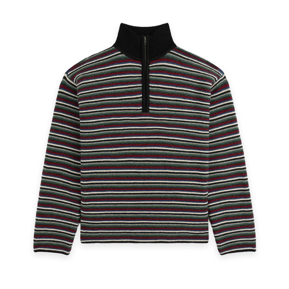 Aimé Leon Dore Ottoman Stripe Quarter Zip Sweater