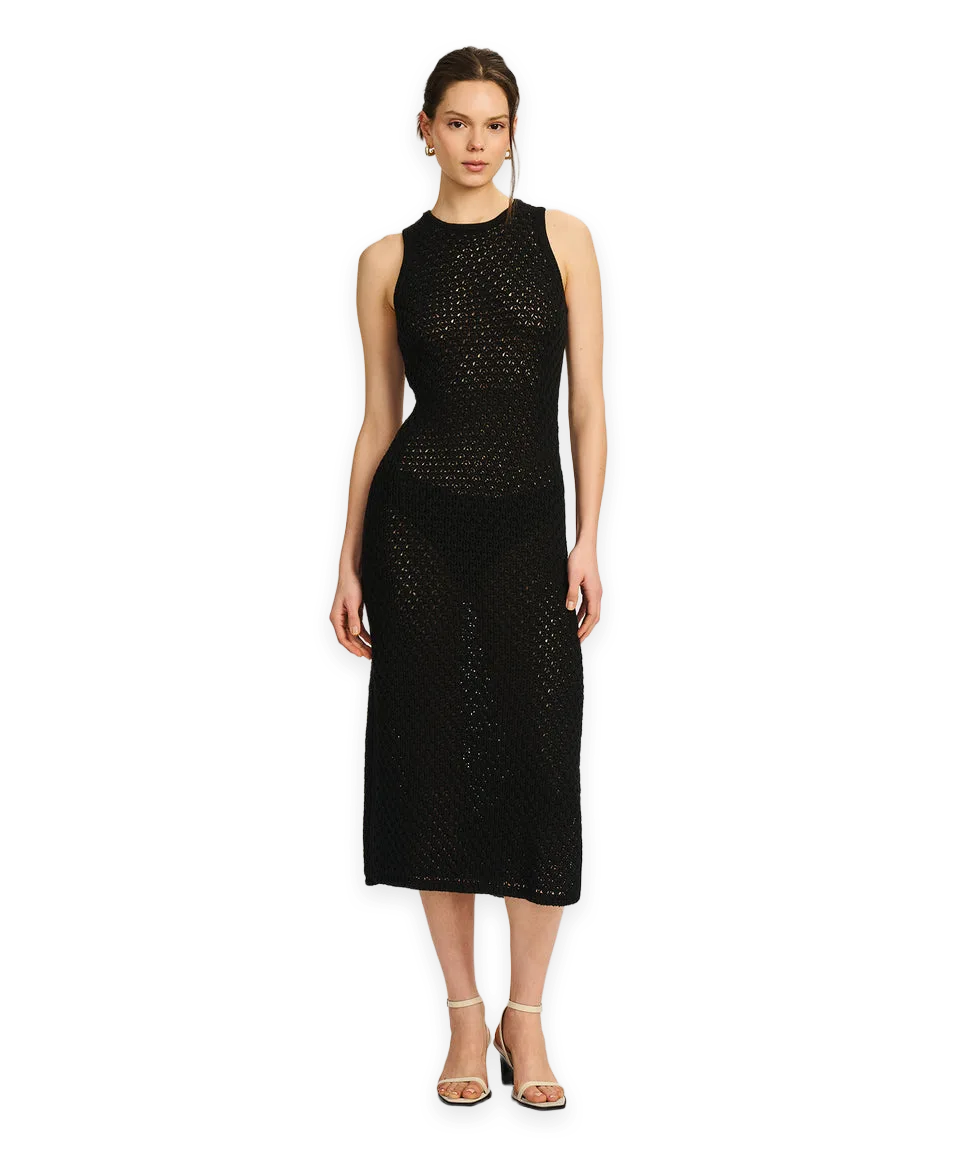 Naadam Cotton Open Stitch Tank Dress