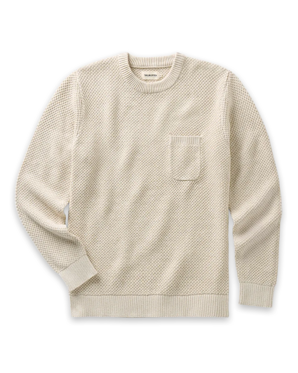 Taylor Stitch The Crawford Crew Sweater in Marled Natural