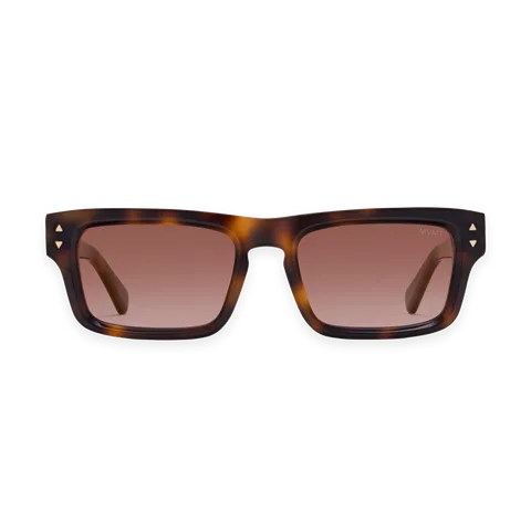 MVMT Del Mar Rectangle Sunglasses Tortoise Frame Violet Flare Gold Lenses