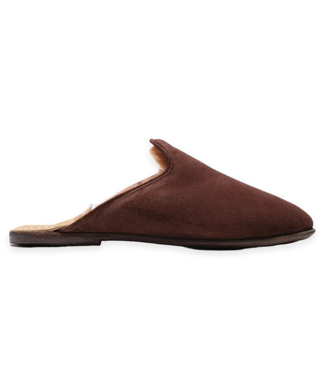 Sabah Sabah Baba Suede Shearling Slide