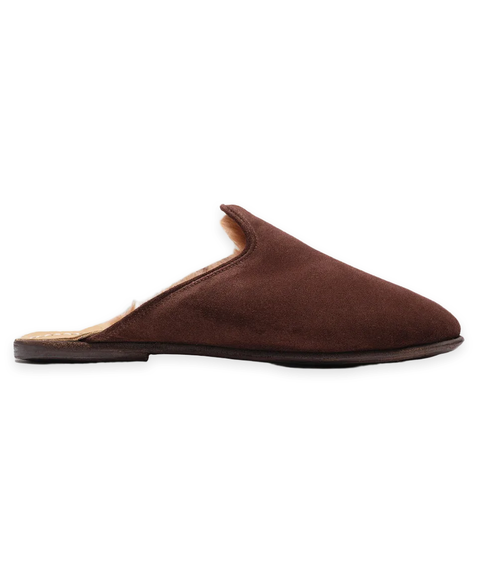 Sabah Sabah Baba Suede Shearling Slide