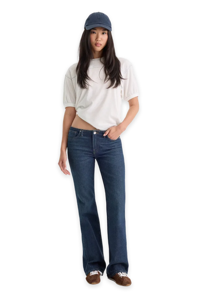 Good American GHOST WAIST LOW RISE BOOTCUT JEANS · QUIRK