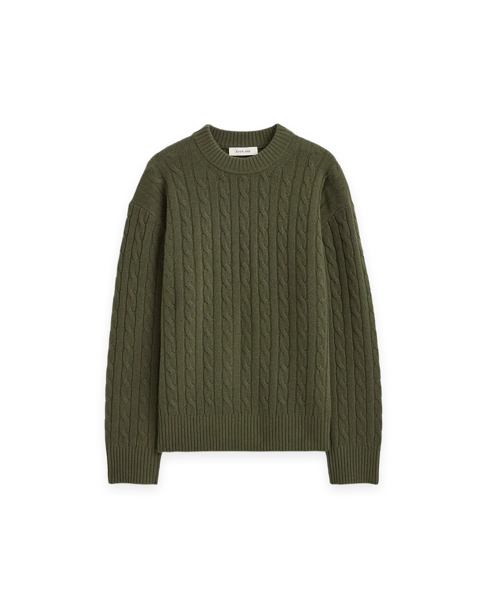 Everlane Cable Crew Neck in Wool Cashmere