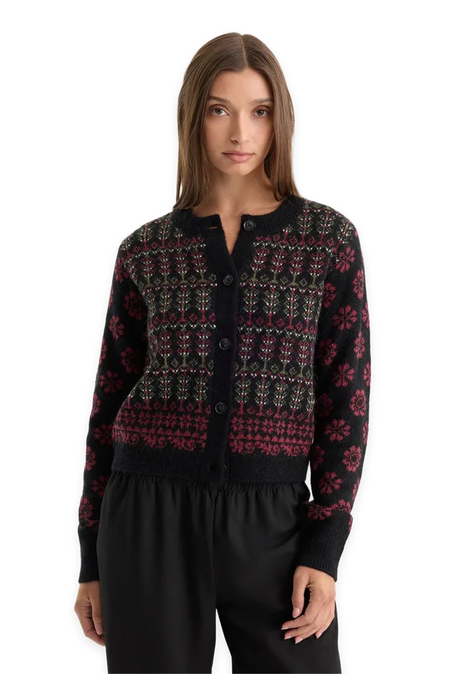 Good American THE CLASSIC CARDIGAN · ASPEN FAIRISLE