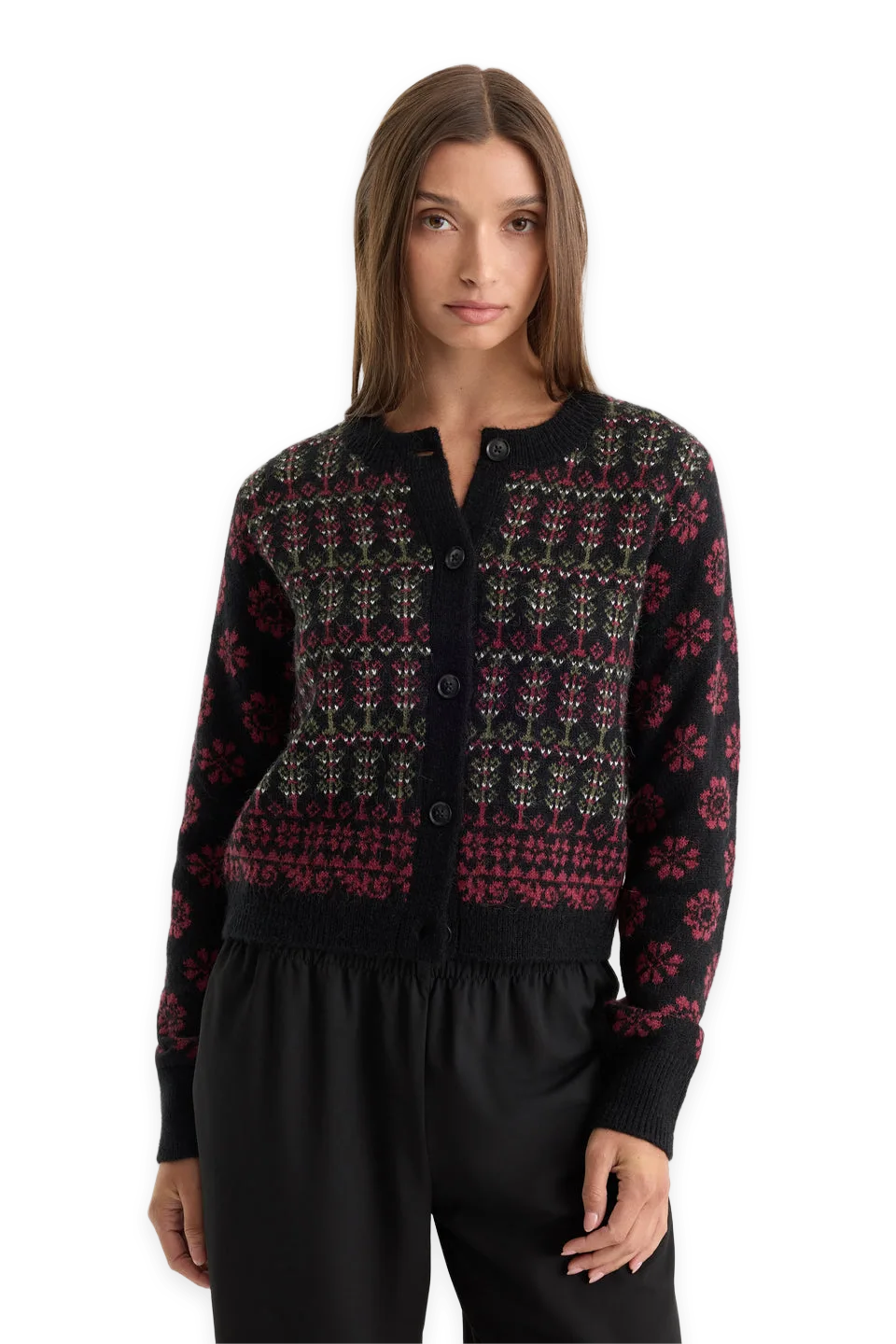 Good American THE CLASSIC CARDIGAN · ASPEN FAIRISLE