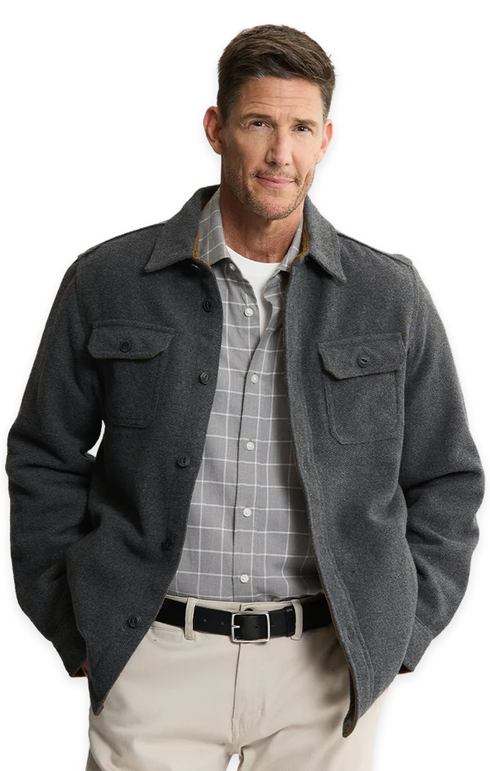 Jachs NY Thermal Lined Wool Blend Shirt Jacket