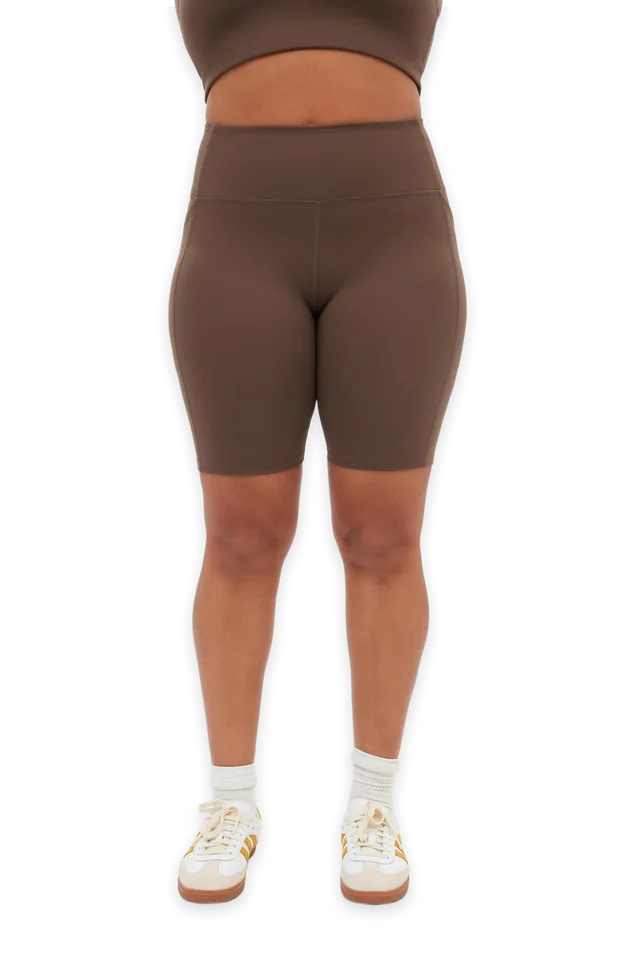 Girlfriend Collective Café High-Rise Pocket Bike Short