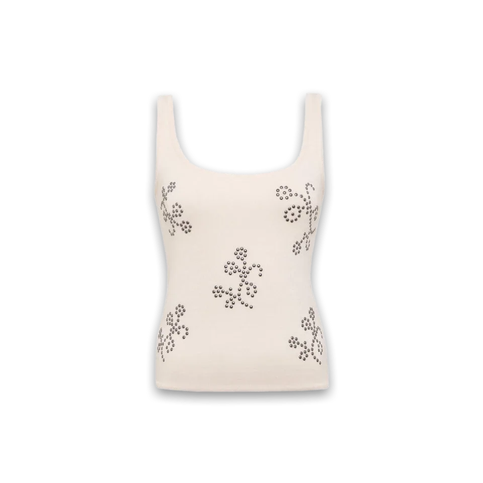 Siedres Siedres Cali Embellished Square Neck Top