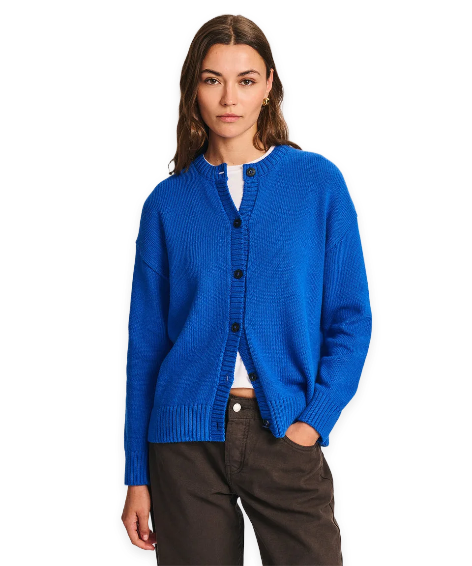 Naadam Cotton High Neck Cardigan