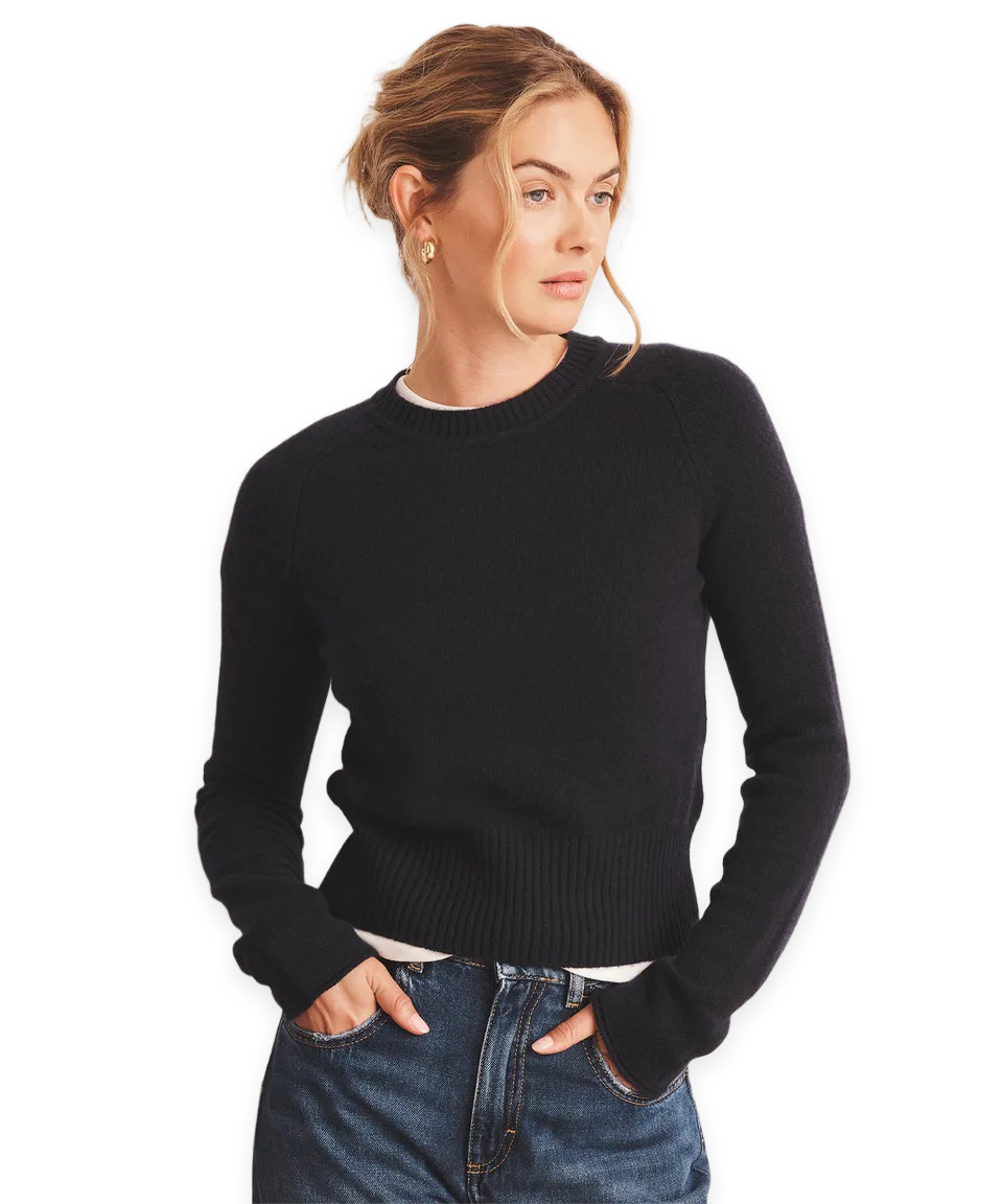 Naadam Saddle Cashmere Crewneck Sweater