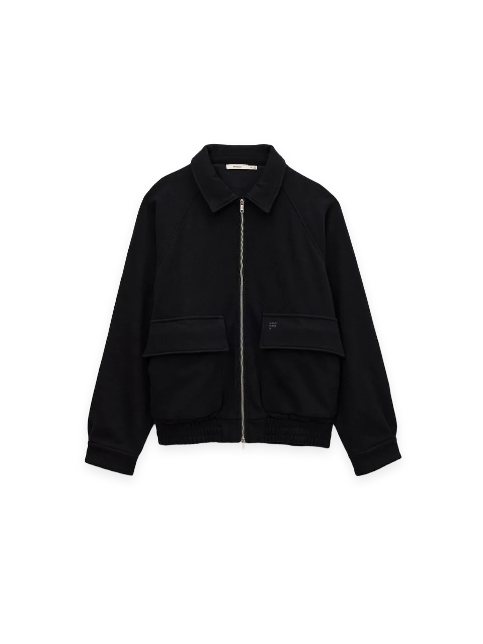 Pangaia Mens Wool Jersey ZIp Up Jacket—Black