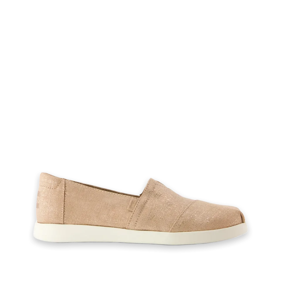 TOMS Womens Alpargata Plus Bronze Metallic Crosshatch Suede
