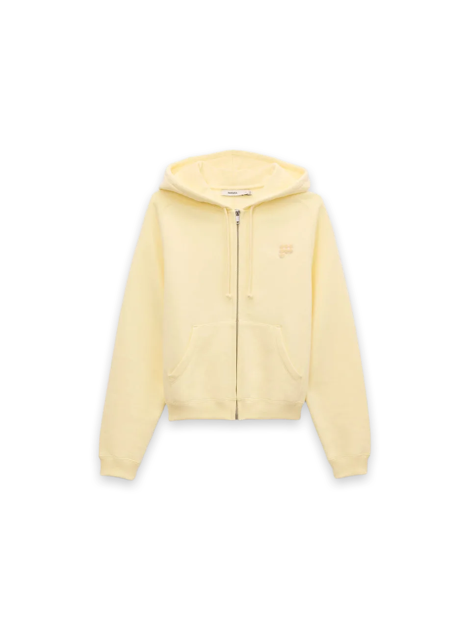 Pangaia Womens Heavyweight Drawstring Zip Up Hoodie—Light Yellow