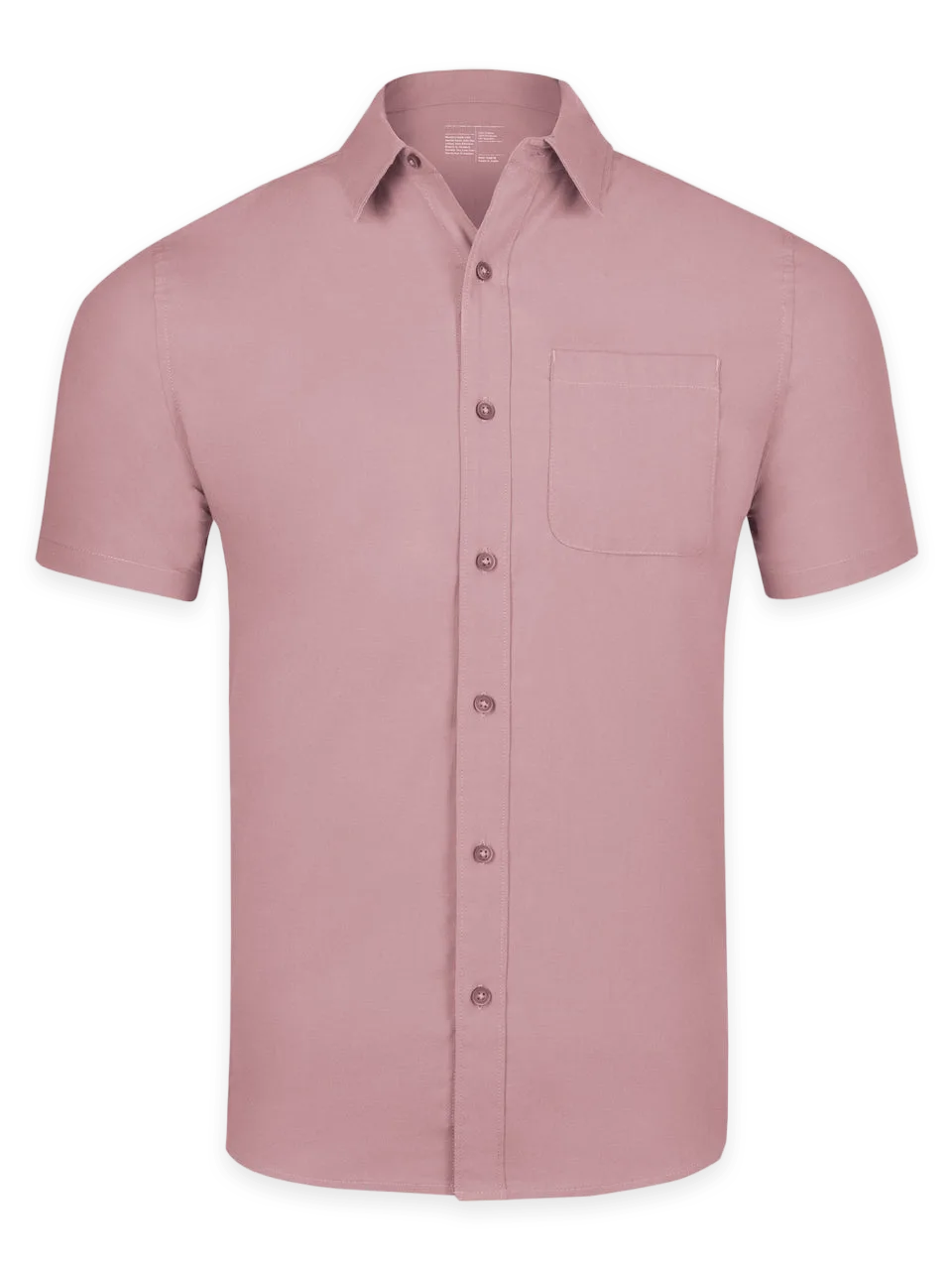 Fresh Clean Threads Chalk Pink Short Sleeve Stretch Button Up